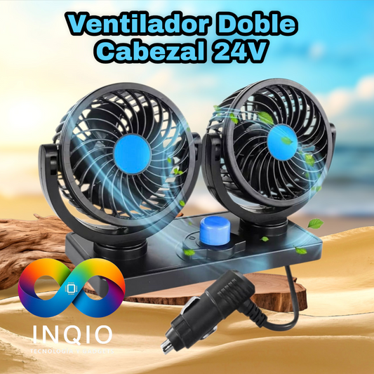 Ventilador Doble 24V SEISA para  Vehículos | Potente, Silencioso y Oscilante 360°
