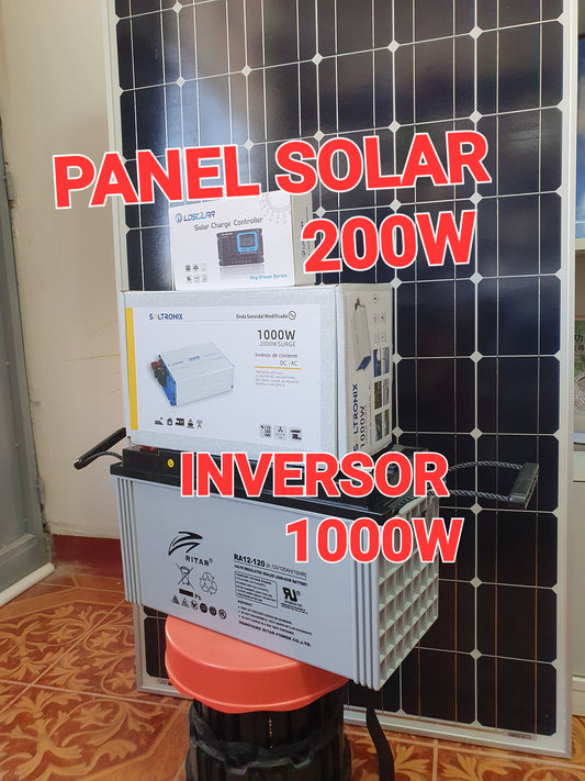 ☀️ Kit Solar Panel 200W + Inversor 1000W – Energía Sostenible y Potente para tu Hogar o Aventura 🔋🌍