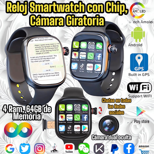 ⌚ SMARTWATCH CON CHIP – ¡TECNOLOGÍA Y ESTILO EN TU MUÑECA! 📱✨
