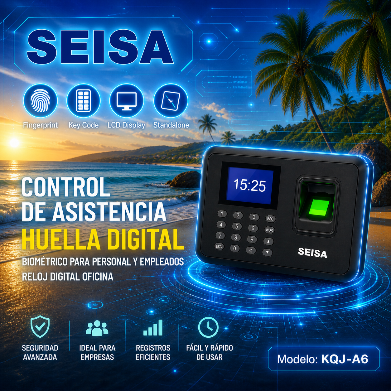 Control de Asistencia Huella Digital SEISA | Biométrico para control de Personal