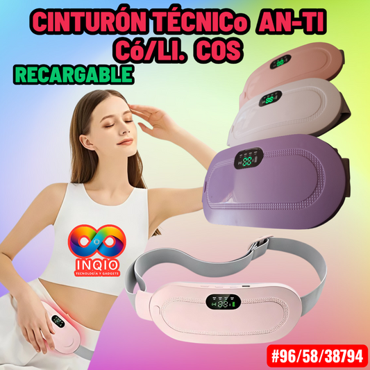 Cinturón Térmico An-ti-co-li-cos Recargable, Calor Ajustable 3 Niveles, Faja Eléctrica Portátil