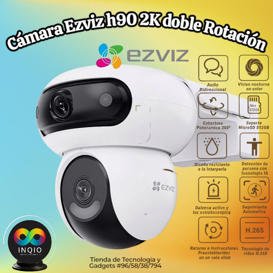 Cámara de Seguridad Inteligente EZVIZ H90 Dual 2K WiFi Exterior 360°