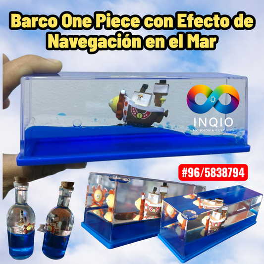 Barco One Piece con Efecto de Navegación en el Mar | Decorativo Antiestrés Anime Coleccionable
