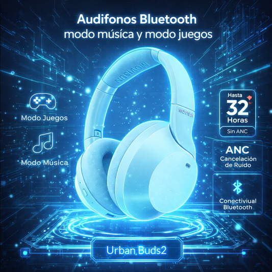 🎧 Audífonos Bluetooth Modo Música y Juegos con ANC | Hasta 32 Horas | Urban Buds2