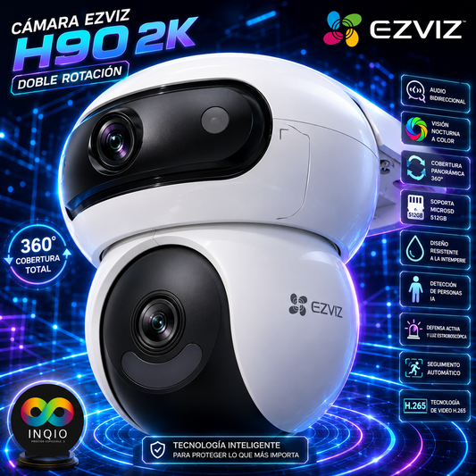 Cámara de Seguridad Inteligente EZVIZ H90 Dual 2K WiFi Exterior 360°