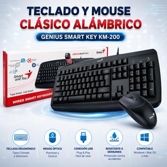 🖥️ PACK TECLADO GENIUS + MOUSE – ¡PRECISIÓN Y COMODIDAD EN UN SOLO KIT! 🖱️⌨️