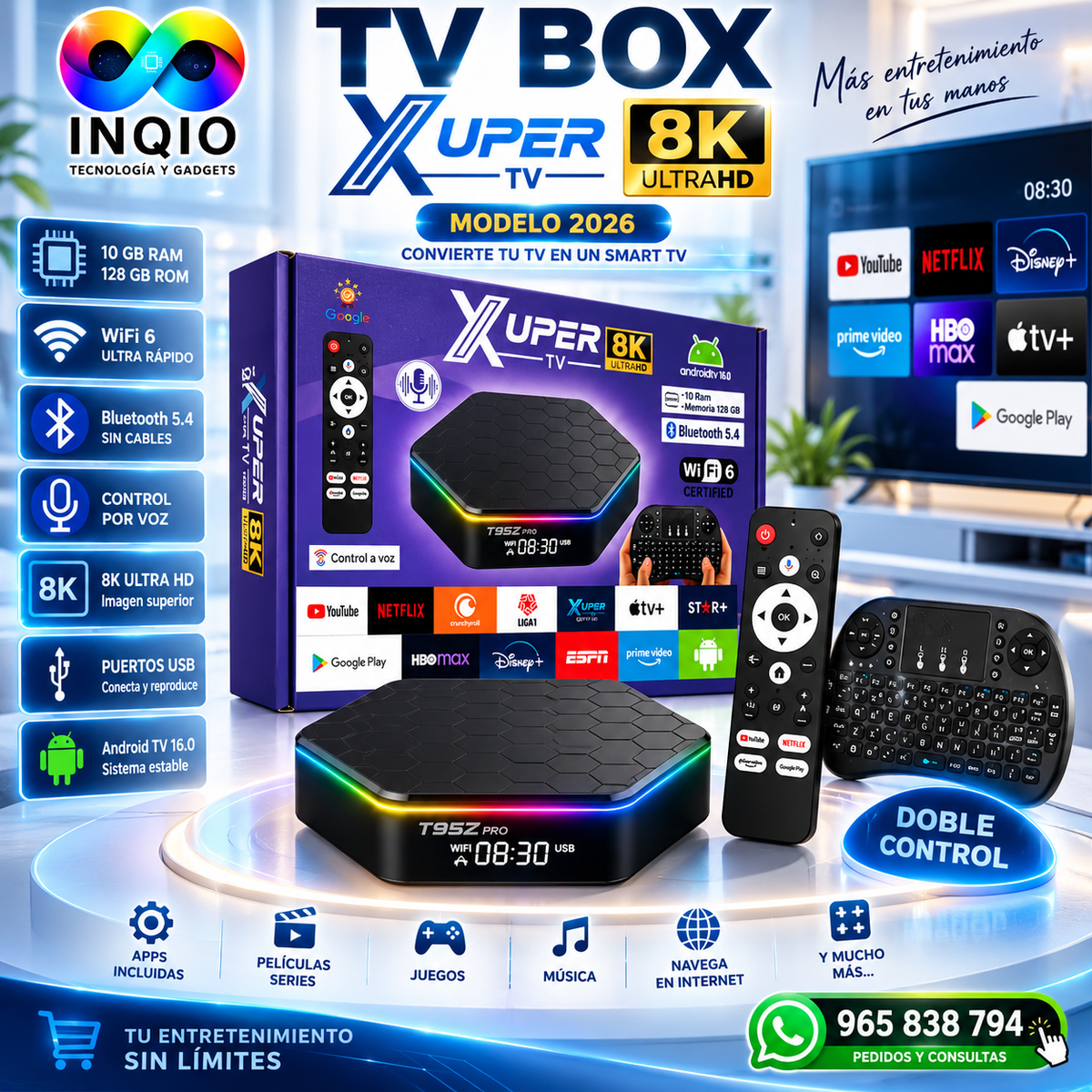 TV Box Xuper 8K Android TV 16.0 | 10GB RAM 128GB