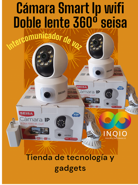 🚀 CÁMARA DE SEGURIDAD SMART DE DOBLE LENTE – VIGILANCIA INTELIGENTE Y COMPLETA ✨