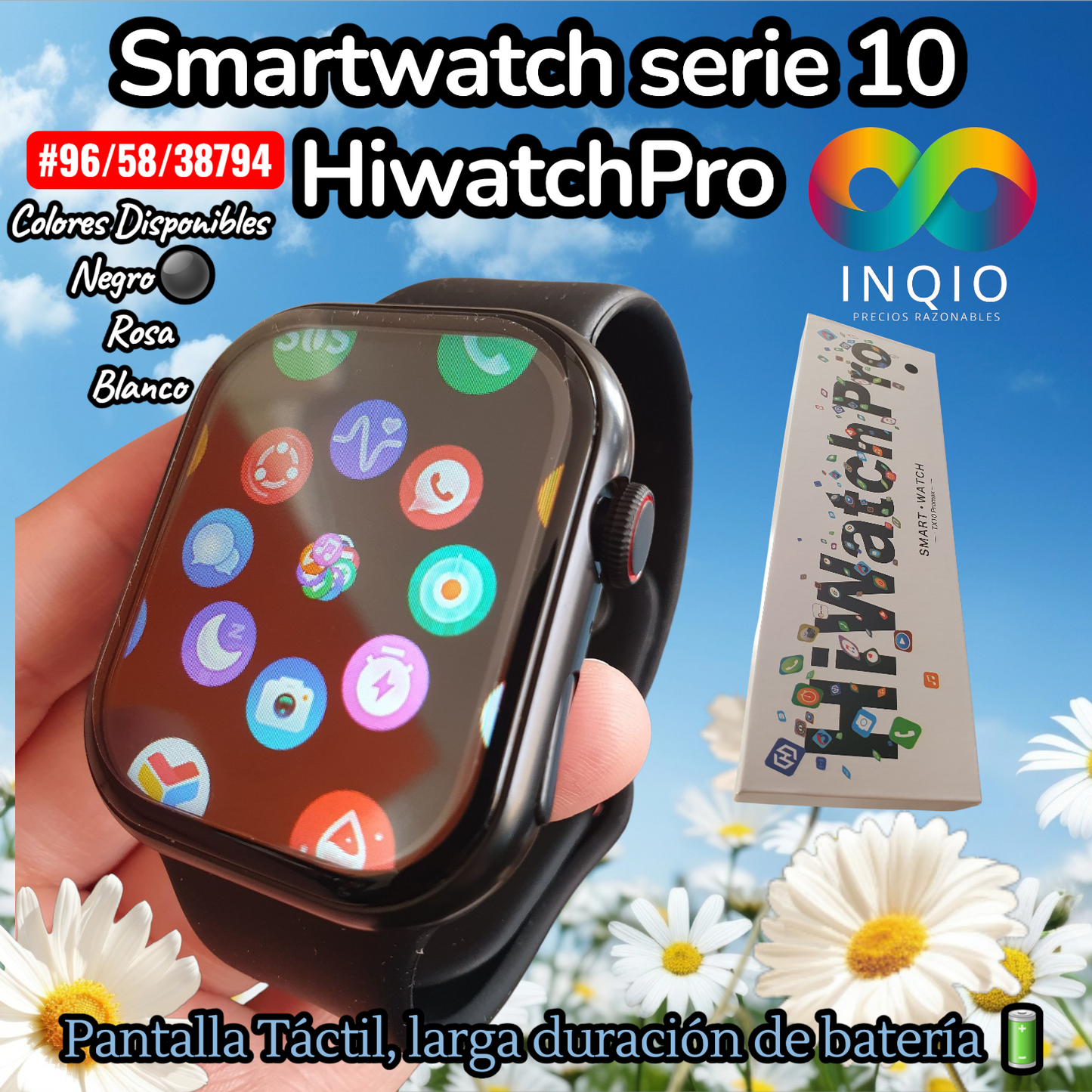Reloj Smartwatch Pro Serie 10, Pantalla táctil, larga duración de batería
