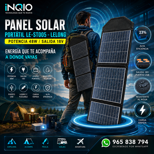 🔋 Panel Solar Plegable 48W de Carga Rápida USB | Portátil y Resistente al Agua ☀️
