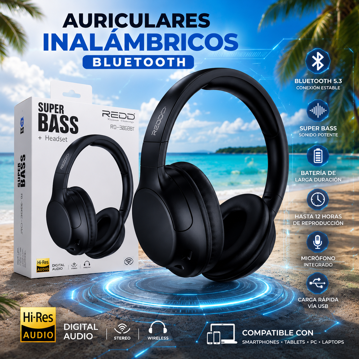 🎧 Auriculares Bluetooth Super Bass Bluetooth 5.3 🔥