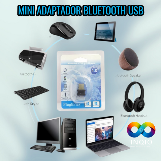 Adaptador Bluetooth USB 4.0 Alta Velocidad | Mini Plug & Play para PC y Laptop
